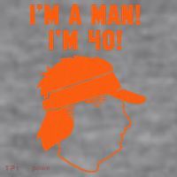 Mike Gundy IM A Man! IM 40! Women's Racerback Cropped Tank thumb 2