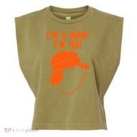 Mike Gundy IM A Man! IM 40! Garment-Dyed Women's Muscle Tee thumb 0
