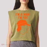 Mike Gundy IM A Man! IM 40! Garment-Dyed Women's Muscle Tee thumb 2