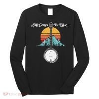 My Grass Is Blue Retro Rocky Mountain Banjo Bluegrass Long Sleeve Shirt thumb 0