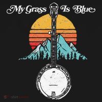 My Grass Is Blue Retro Rocky Mountain Banjo Bluegrass Women's Hoodie thumb 2