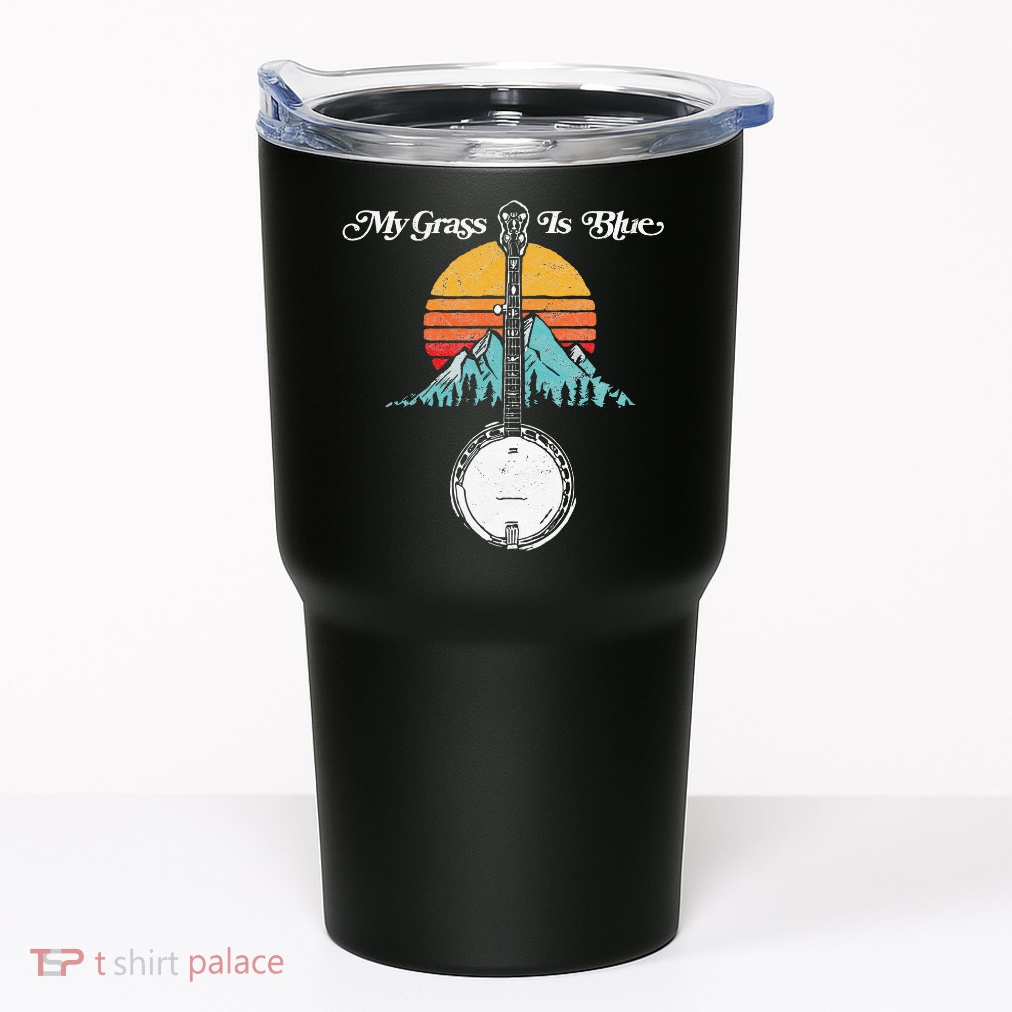 My Grass Is Blue Retro Rocky Mountain Banjo Bluegrass Tumbler