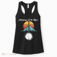 My Grass Is Blue Retro Rocky Mountain Banjo Bluegrass Women's Tank Top thumb 0