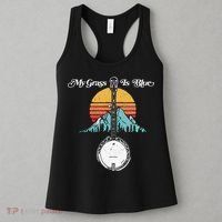 My Grass Is Blue Retro Rocky Mountain Banjo Bluegrass Women's Tank Top thumb 3