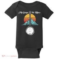 My Grass Is Blue Retro Rocky Mountain Banjo Bluegrass Baby Bodysuit thumb 0
