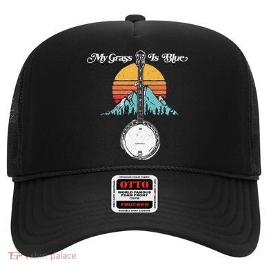 My Grass Is Blue Retro Rocky Mountain Banjo Bluegrass Hat