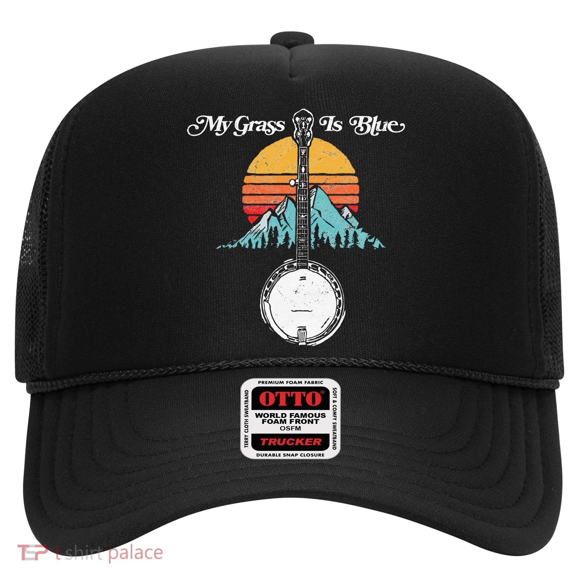 My Grass Is Blue Retro Rocky Mountain Banjo Bluegrass Hat