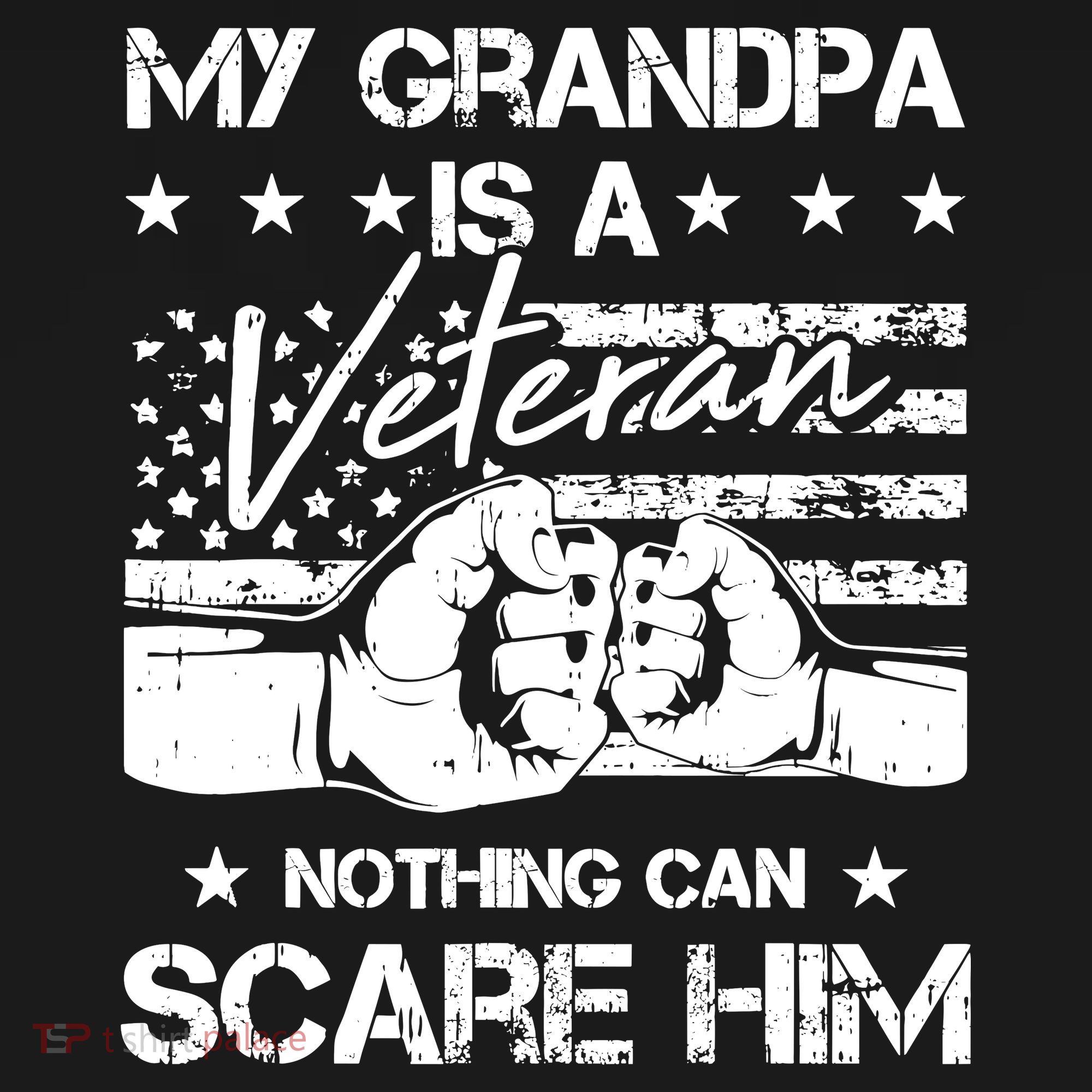 My Grandpa Is A Veteran American Flag Cool Patriotic Gifts T-Shirt