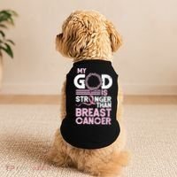 My God Is Stronger Than Breast Cancer Awareness Christian Doggie Tank thumb 2