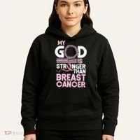 My God Is Stronger Than Breast Cancer Awareness Christian Hoodie thumb 5