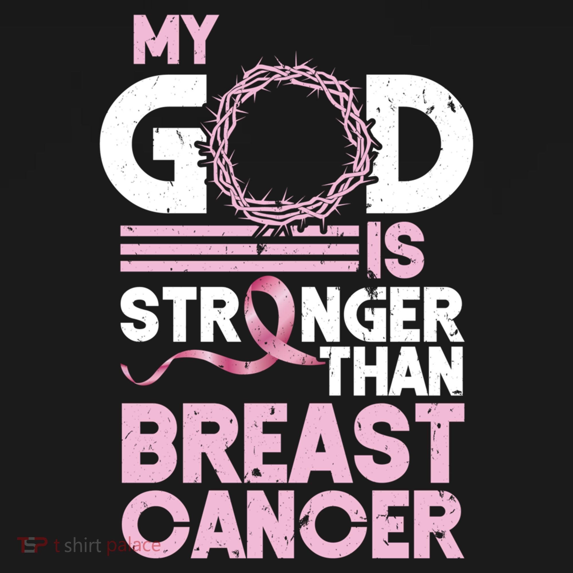 My God Is Stronger Than Breast Cancer Awareness Christian Long Sleeve Shirt