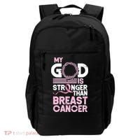 My God Is Stronger Than Breast Cancer Awareness Christian Backpack thumb 0