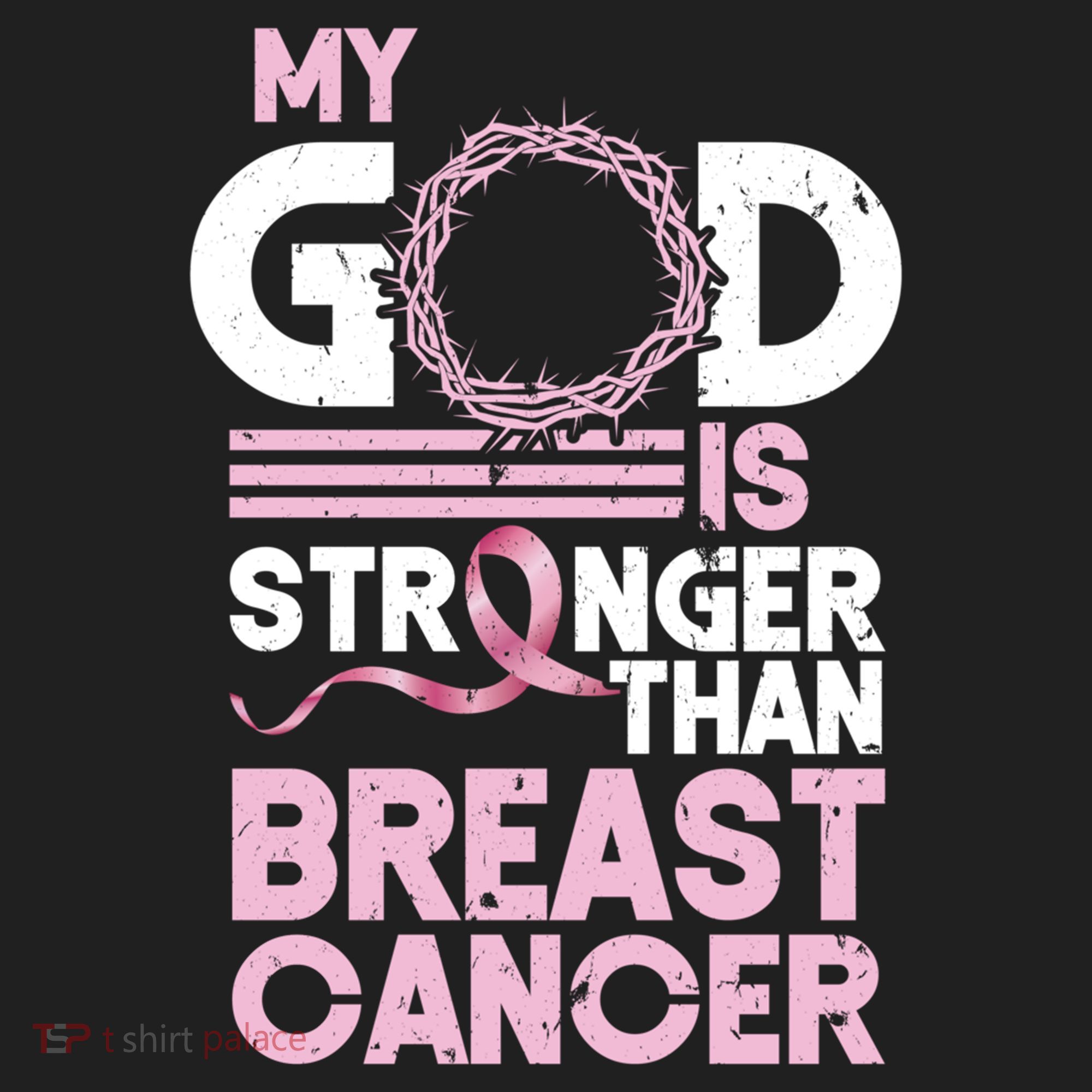 My God Is Stronger Than Breast Cancer Awareness Christian Beanie