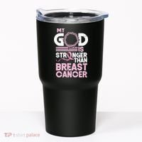 My God Is Stronger Than Breast Cancer Awareness Christian Tumbler thumb 0