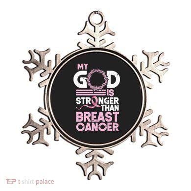 My God Is Stronger Than Breast Cancer Awareness Christian Ornament