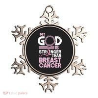 My God Is Stronger Than Breast Cancer Awareness Christian Ornament thumb 0