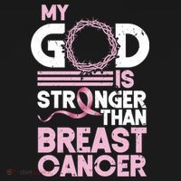 My God Is Stronger Than Breast Cancer Awareness Christian Ornament thumb 1