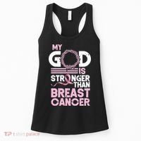 My God Is Stronger Than Breast Cancer Awareness Christian Women's Tank Top thumb 0