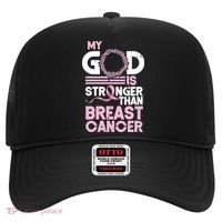 My God Is Stronger Than Breast Cancer Awareness Christian Hat thumb 0