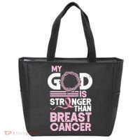 My God Is Stronger Than Breast Cancer Awareness Christian Tote Bag thumb 0