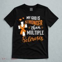 My God is Stronger Than Multiple Sclerosis Warrior Fighter T-Shirt thumb 5