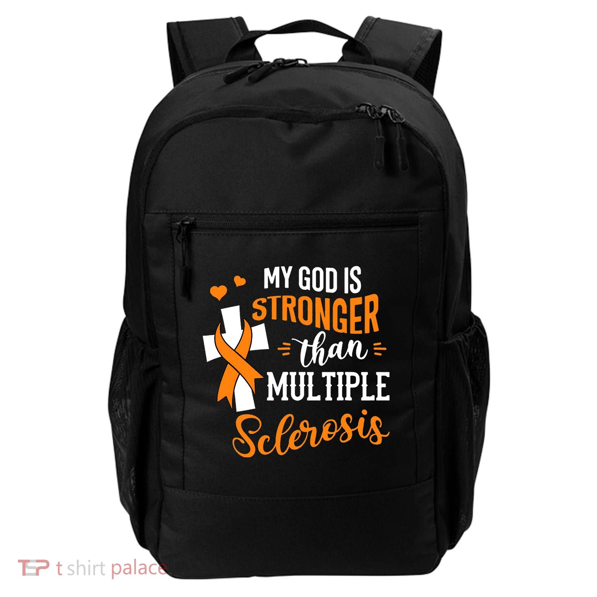 My God is Stronger Than Multiple Sclerosis Warrior Fighter Backpack