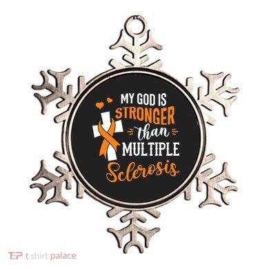 My God is Stronger Than Multiple Sclerosis Warrior Fighter Ornament