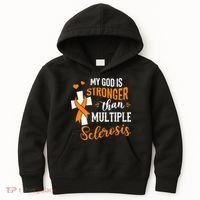 My God is Stronger Than Multiple Sclerosis Warrior Fighter Kids Hoodie thumb 0