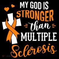 My God is Stronger Than Multiple Sclerosis Warrior Fighter Kids Long Sleeve Shirt thumb 2