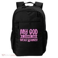 My God Is Stronger Than Breast Cancer Backpack thumb 0