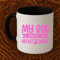 My God Is Stronger Than Breast Cancer Coffee Mug thumb 2