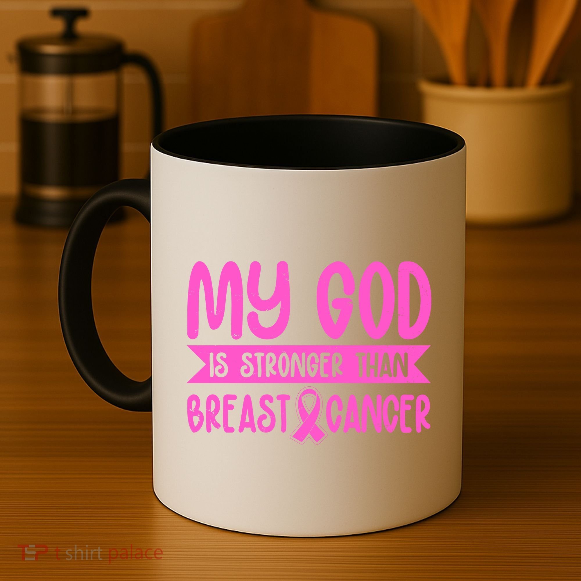 My God Is Stronger Than Breast Cancer Coffee Mug