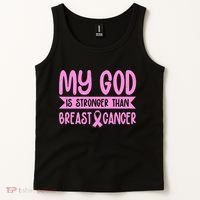 My God Is Stronger Than Breast Cancer Tank Top thumb 2
