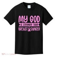 My God Is Stronger Than Breast Cancer Kids T-Shirt thumb 0