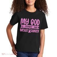 My God Is Stronger Than Breast Cancer Kids T-Shirt thumb 2