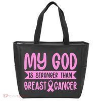 My God Is Stronger Than Breast Cancer Tote Bag thumb 0