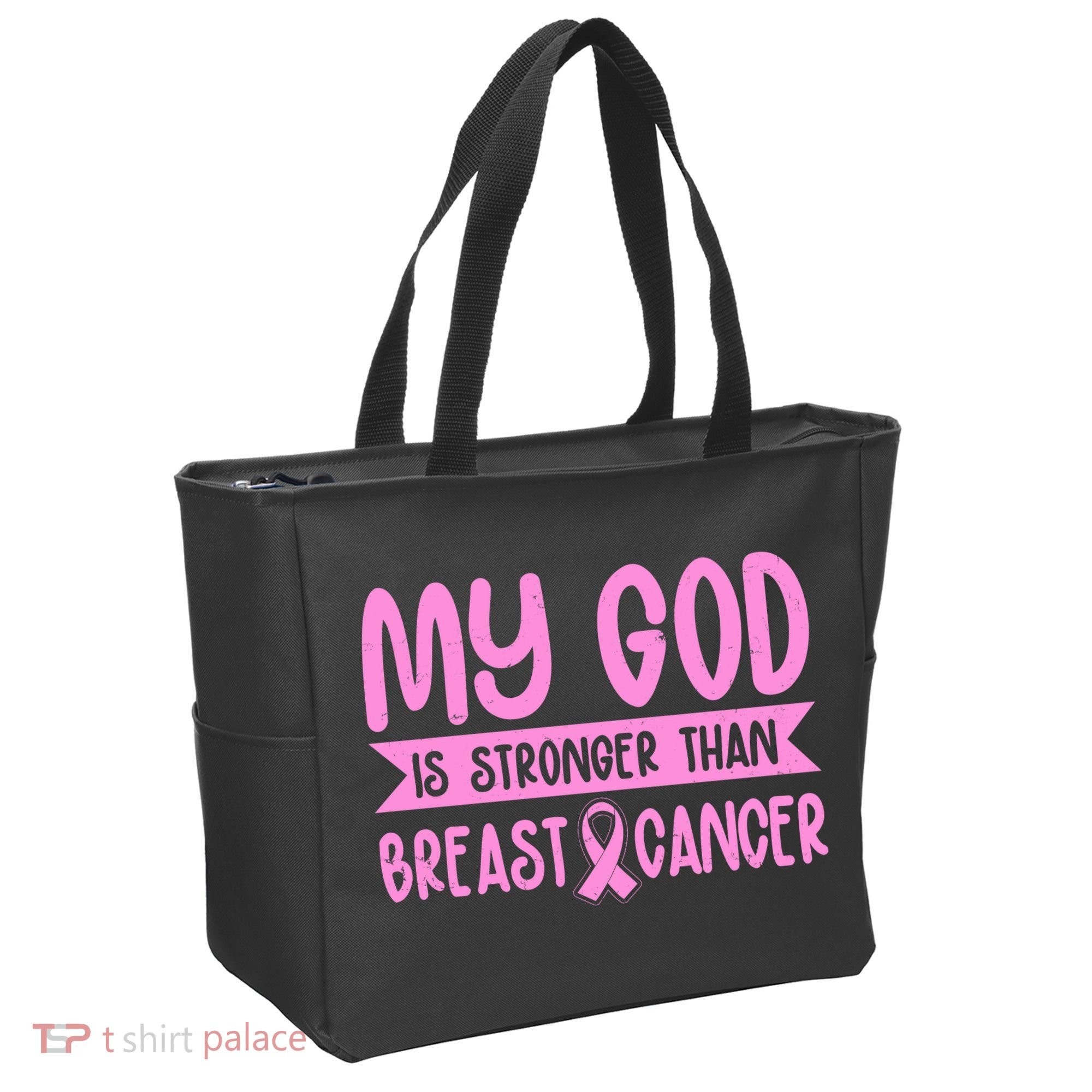 My God Is Stronger Than Breast Cancer Tote Bag