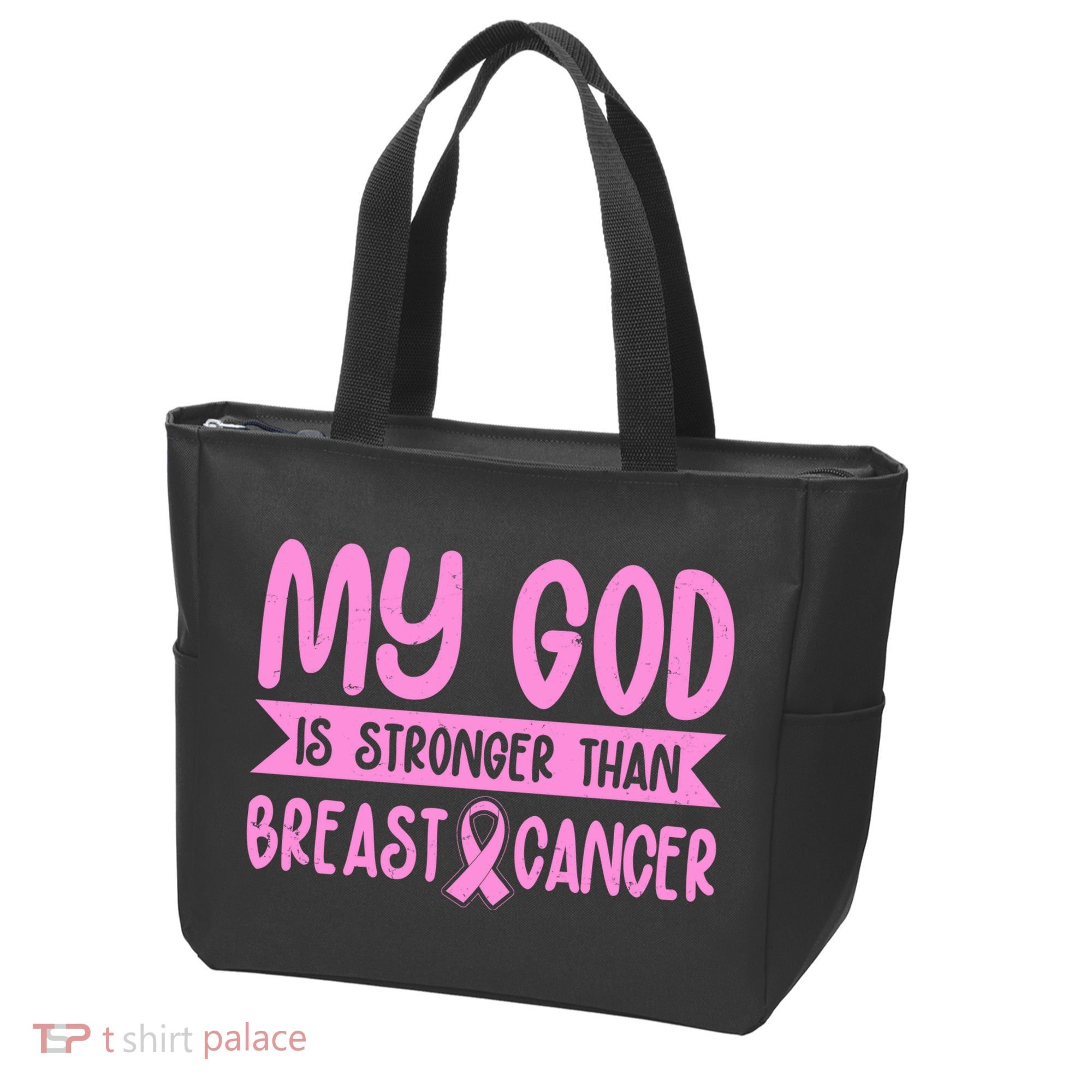 My God Is Stronger Than Breast Cancer Tote Bag