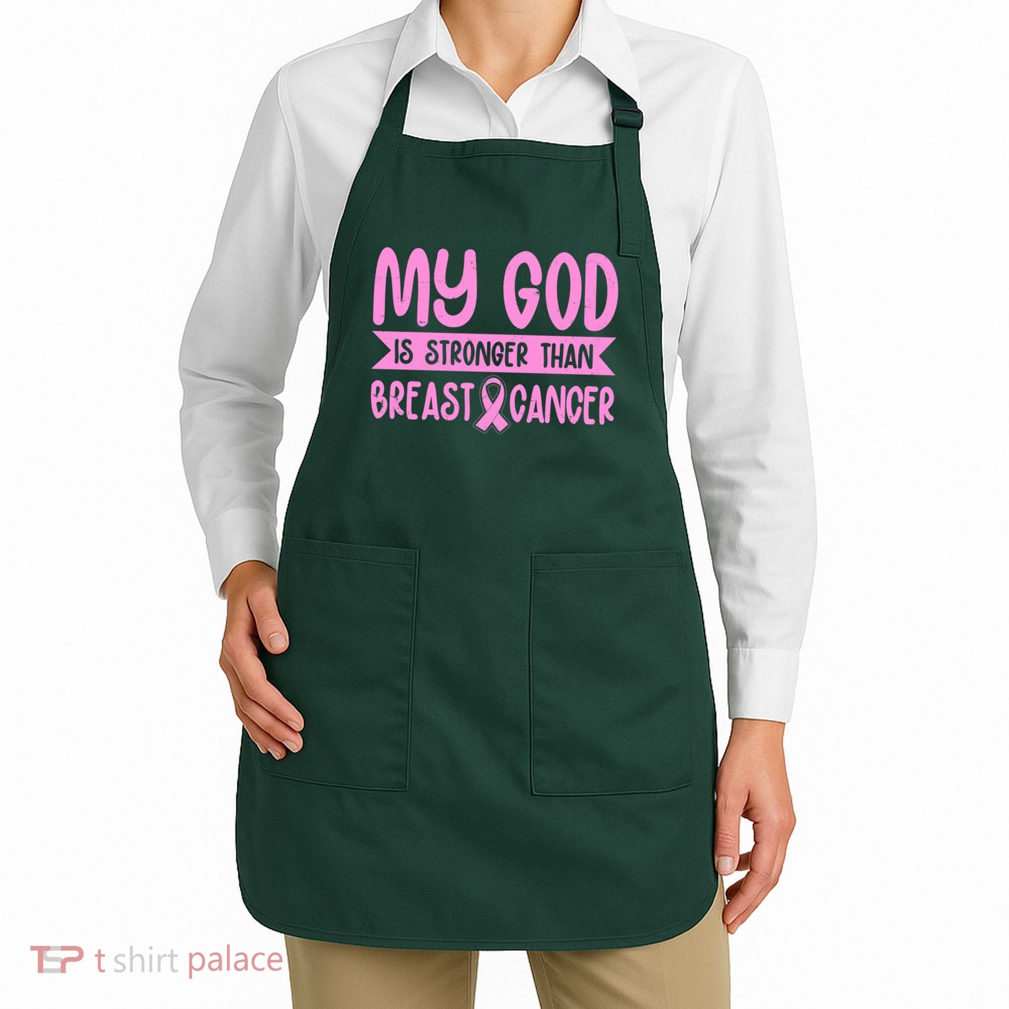 My God Is Stronger Than Breast Cancer Apron