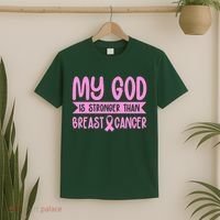 My God Is Stronger Than Breast Cancer T-Shirt thumb 2