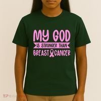 My God Is Stronger Than Breast Cancer T-Shirt thumb 4