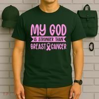 My God Is Stronger Than Breast Cancer T-Shirt thumb 6