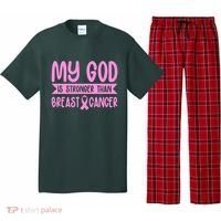 My God Is Stronger Than Breast Cancer Pajama Set thumb 0