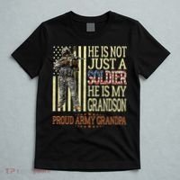 My Grandson Is A Soldier Proud Army Grandpa T-Shirt thumb 5