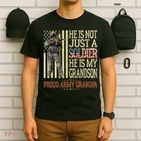 My Grandson Is A Soldier Proud Army Grandpa T-Shirt thumb 6