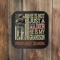 My Grandson Is A Soldier Proud Army Grandpa Coaster thumb 0