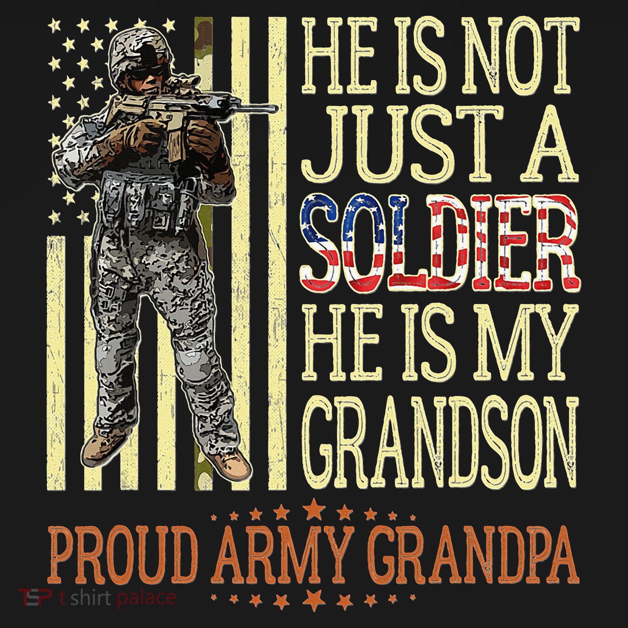 My Grandson Is A Soldier Proud Army Grandpa Women's Tank Top