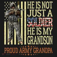 My Grandson Is A Soldier Proud Army Grandpa Baby Bodysuit thumb 2