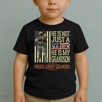 My Grandson Is A Soldier Proud Army Grandpa Toddler T-Shirt thumb 2