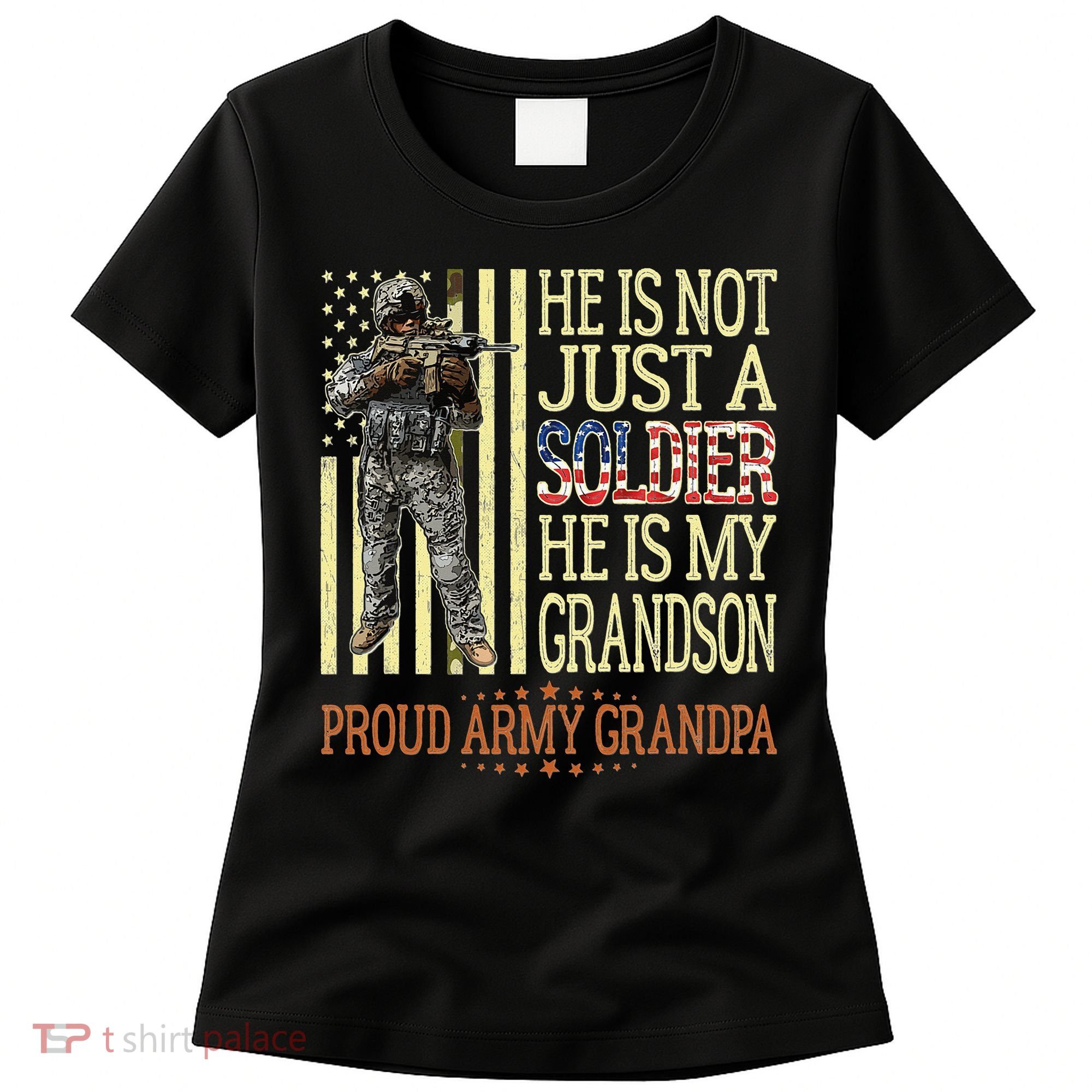 My Grandson Is A Soldier Proud Army Grandpa Women's T-Shirt